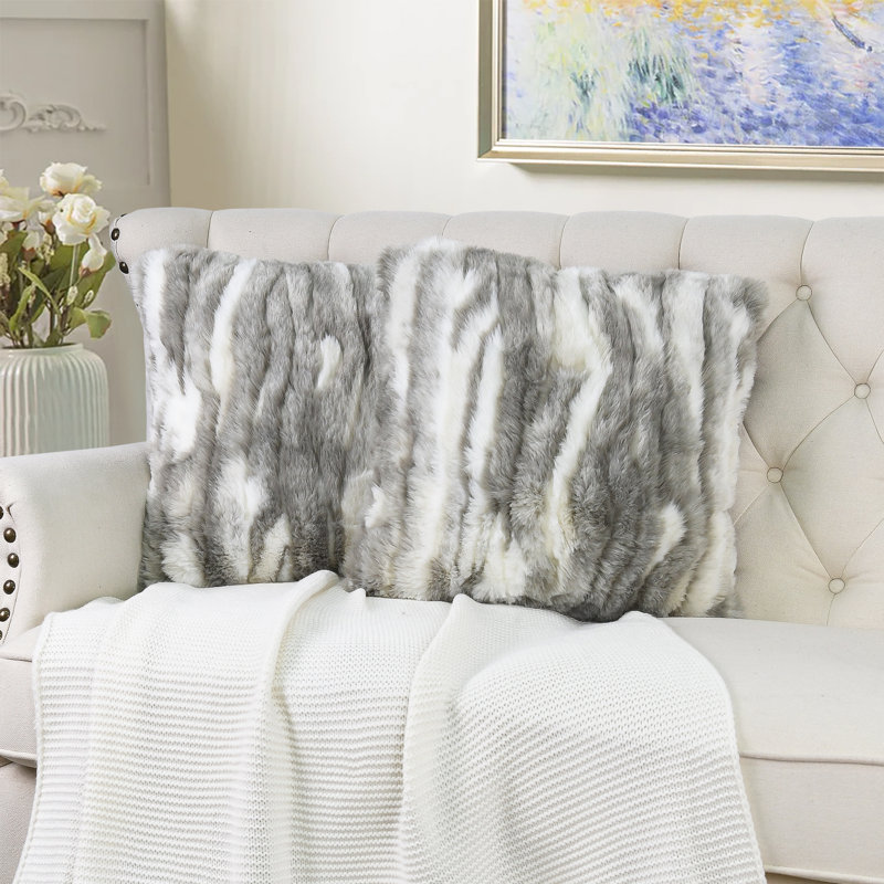 Abstract Square Cushion Cover, Grey, 66cm x 66cm