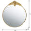 Miroir mural 36 po x 41 po avec cadre en métal doré, grand miroir rond chic pour le salon, pour l'entrée