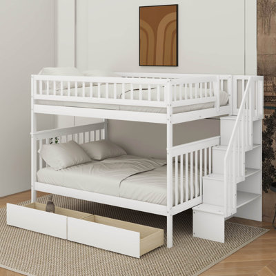 Full Over Full Bunk Bed With Drawers