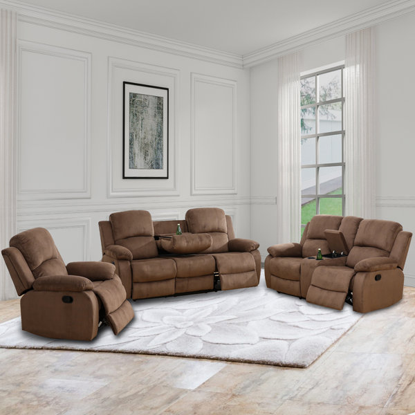 Latitude Run® Malikka 3 Piece Reclining Living Room Set