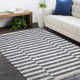 Reva Striped Handwoven Area Rug in Black/Gray