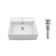 White Ceramic Square Vessel Bathroom Sink with Overflow