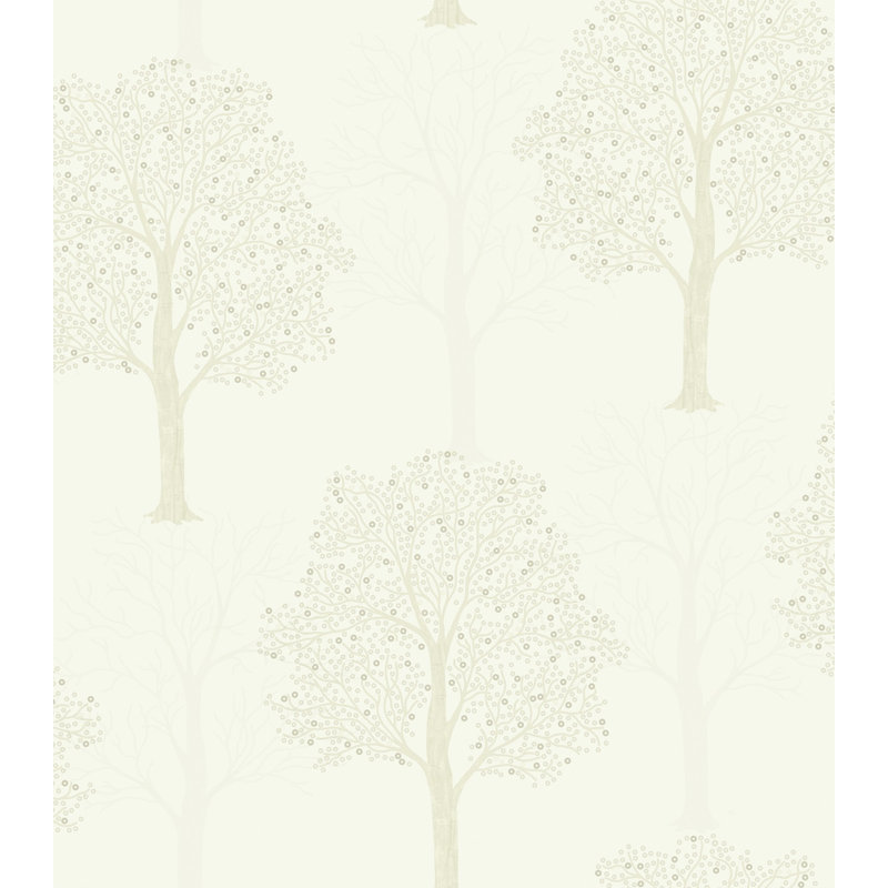 Bouldin Creek 10m L x 53cm W Floral and Botanical Foiled Wallpaper Roll, Cream