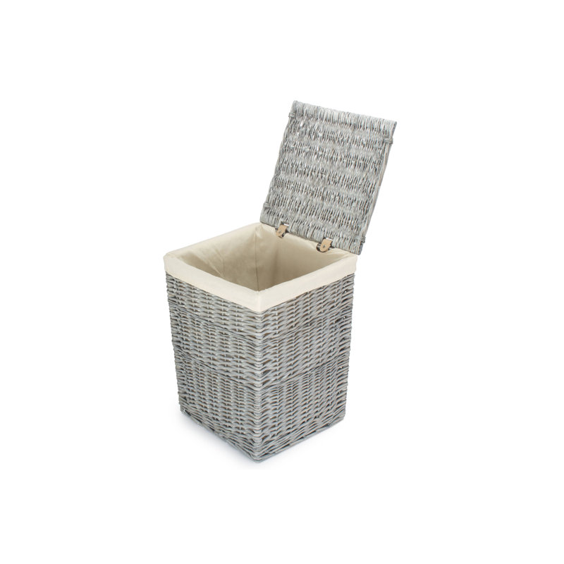 Wicker Laundry Hamper with Handles, 50cm H x 33cm W x 33cm D