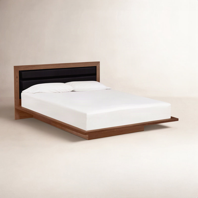 Moduluxe Leather Bed, Queen, Ebony, Saddle Cherry