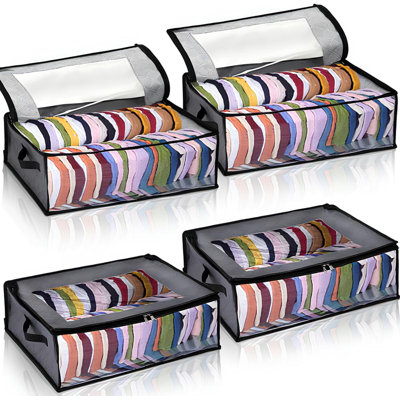 Ensemble de 4 casiers de rangement pour casquettes de baseball, organisateur de chapeau large non tissé, grand sac de rangement pour chapeau de sport