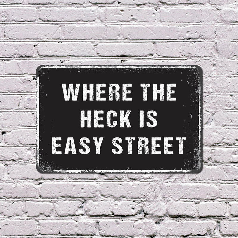«Where The Heck Is Easy Street» (paquet de 2) en plastique 8 po x 12 po