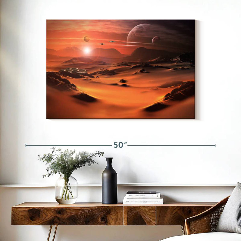Kelan Sci Fi Alien Planet, 26" H x 39" W