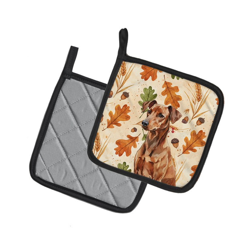 Paire de supports à casserole rouge allemand Pinscher Heirloom
