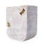 Arctic Fracture Planter ~ A bold fusion of modern geometry and organic imperfection, this boxy planter, crafted from 100% reclaimed wood, features a luminous whitewashed finish and brass butterfly joints, turning natural cracks into sculptural art.