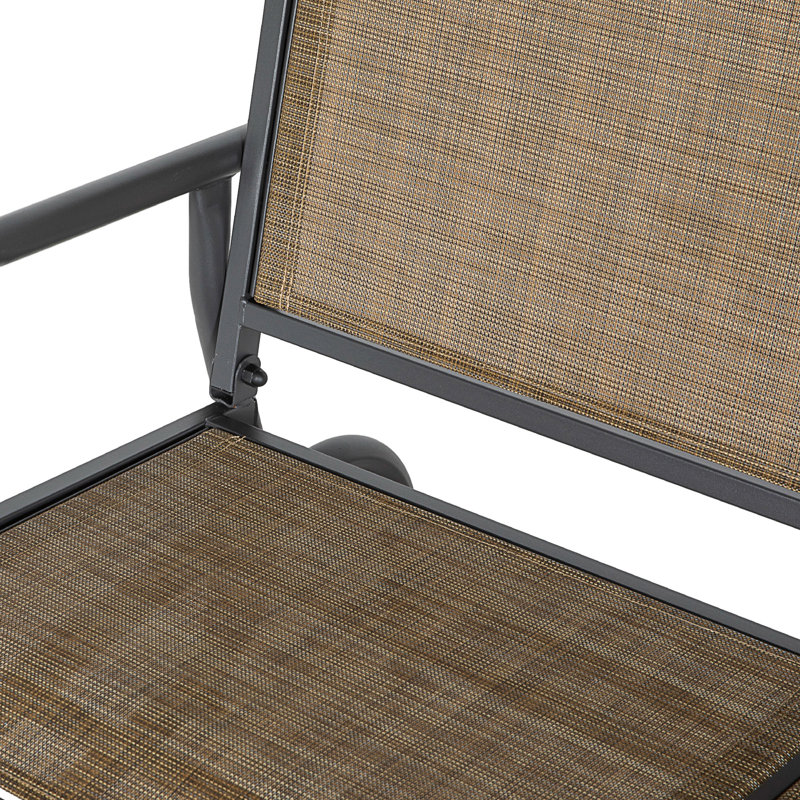 2-Person Outdoor Glider Bench, Patio Double Swing Rocking Chair Loveseat W/Powder Coated Steel Frame For Backyard Garden Porch