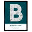 Birmingham Alabama United States City Map Teal 1 Piece Single Picture Frame Wall Art