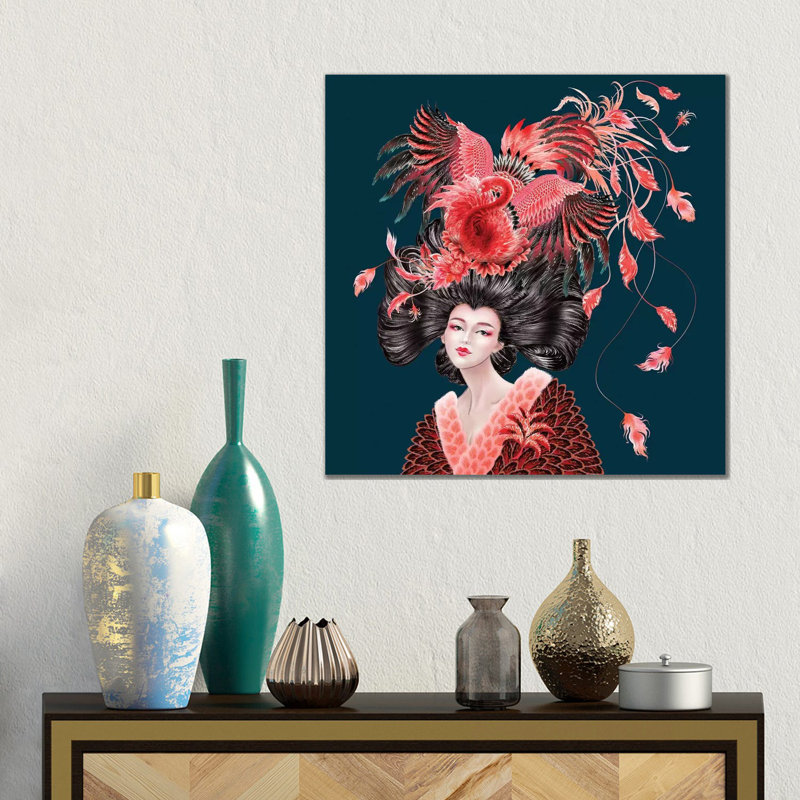 Flamingo by Sunny Gu - Gallery-Wrapped Canvas Giclée on Canvas, 45.72 cm H x 45.72 cm W, Wrapped Canvas