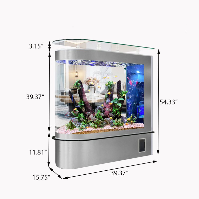 Grand aquarium vertical flottant de 39,37 po, 54.33" H x 39.37" W x 15.75" D