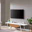 Meuble télé moderne, 69,73 po avec tiroir, console média en bois pour le salon et le bureau, meuble audio-vidéo et bureau blanc