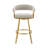 Robinett Modern Swivel Counter or Bar Height Bar Stool with Arms and Open Low Back in Metal and Faux Leather-729508073-729508078