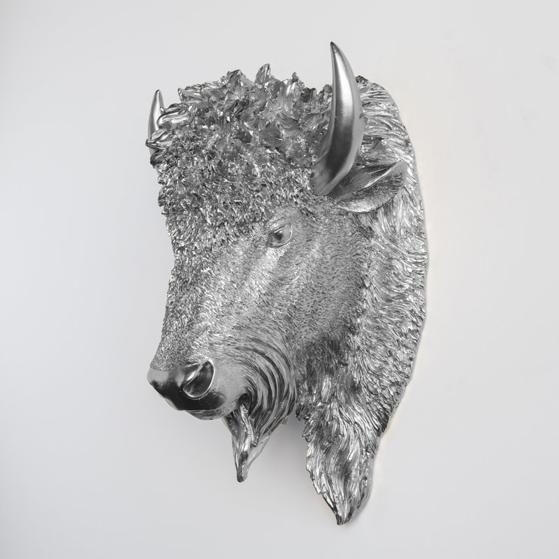 Handmade Rustic Animals Wall Decor on Resin, Silver