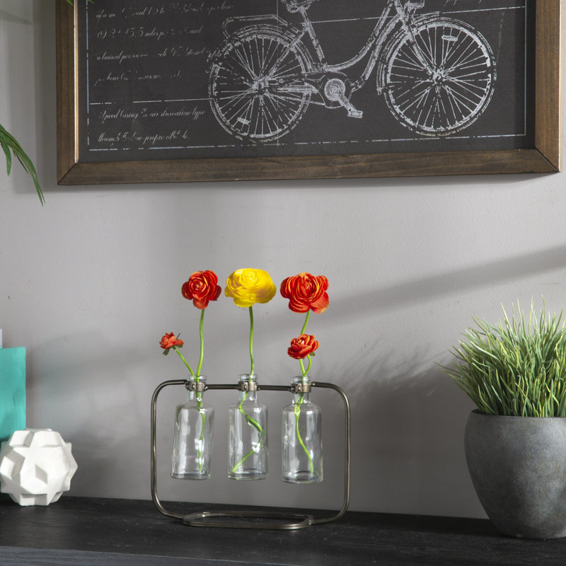Vase de table à bud suspendu en métal Bradt