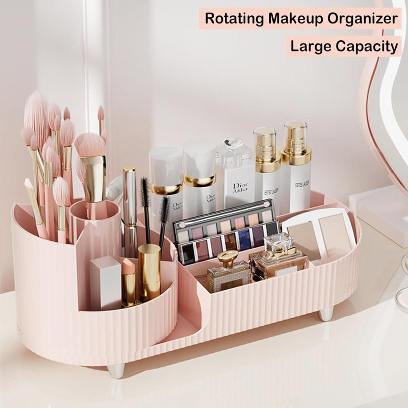 Quatravious Plastic Makeup Organizer, Pink