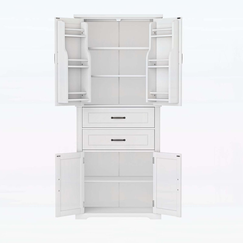 Multi-Functional Storage Cabinet with 2 Drawers and Adjustable Shelf for Various Home Spaces, White