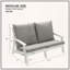Causeuse avec coussin, canapé de jardin extérieur grain de bois