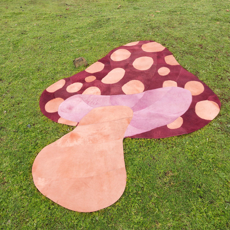 Tapis en cuir de vache Funghi Slice / Wedge, Tranche / coin 5 pi x 8 pi