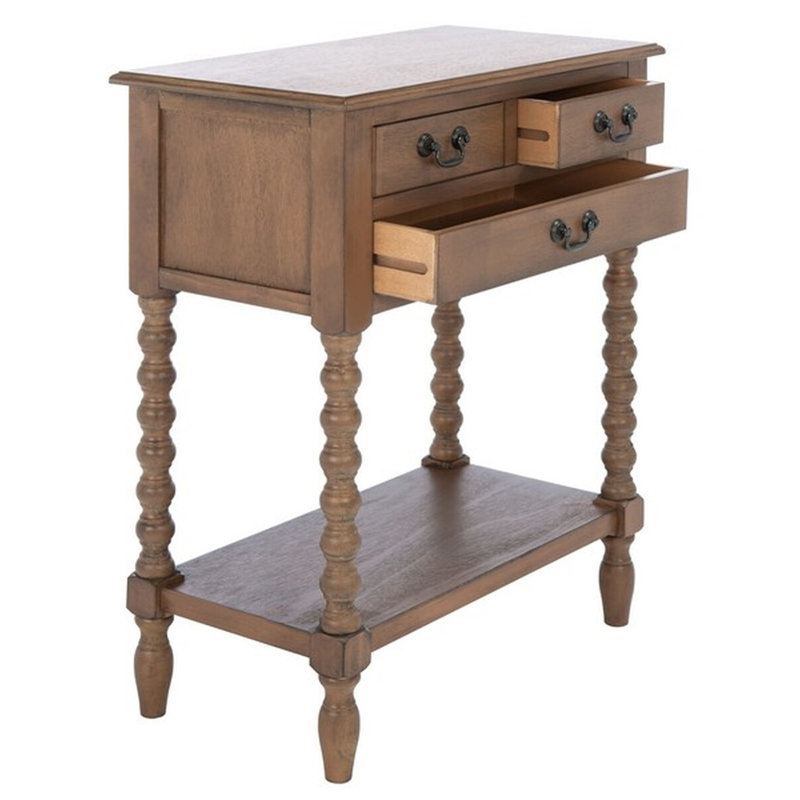 Élégante console en bois 23,5 po Eckfried - Table d'appoint rustique neutre pour le salon ou le vestibule, Brun