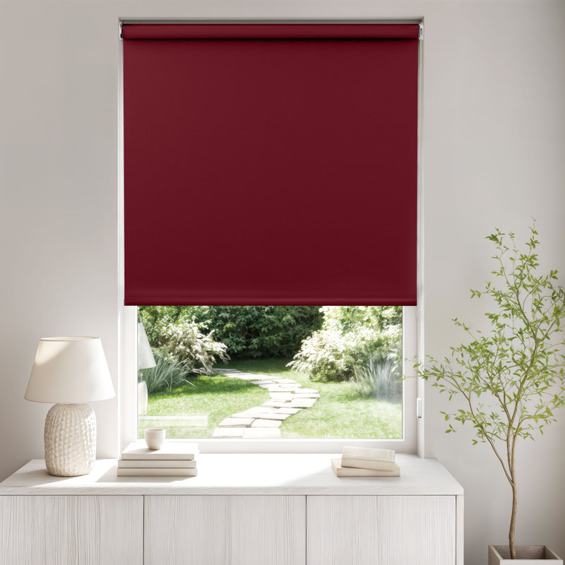 Blackout Roller Shade, 120cm W x 165cm L, Red