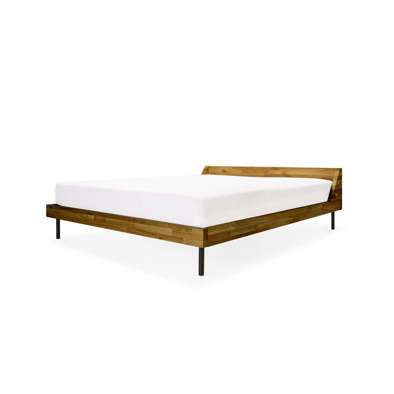 Solid Wood Bed, Rustic, 140 x 200 cm