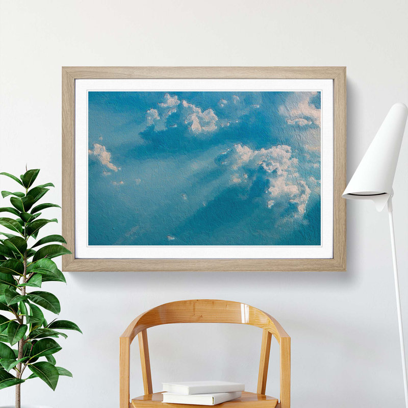 Light Through the Clouds - Picture Frame Painting Print, 27cm H x 36cm W x 2cm D, Oak Framed
