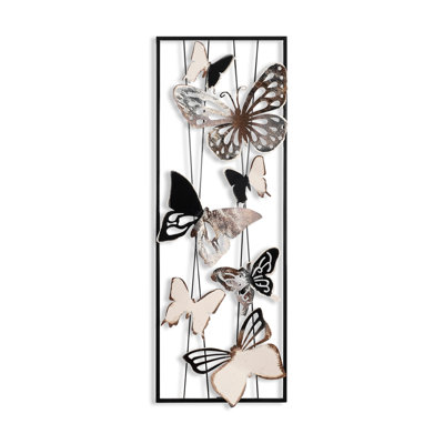 Accessoire mural décoratif en métal peint à la main, 12,6 po x 35,4 po x 2,0 po | Fabrication 100% métal, poids: 3,3 lb | Variations de couleurs uniques, parfaites pour la décoration intérieure et les amateurs d'art moderne, design élégant et dura