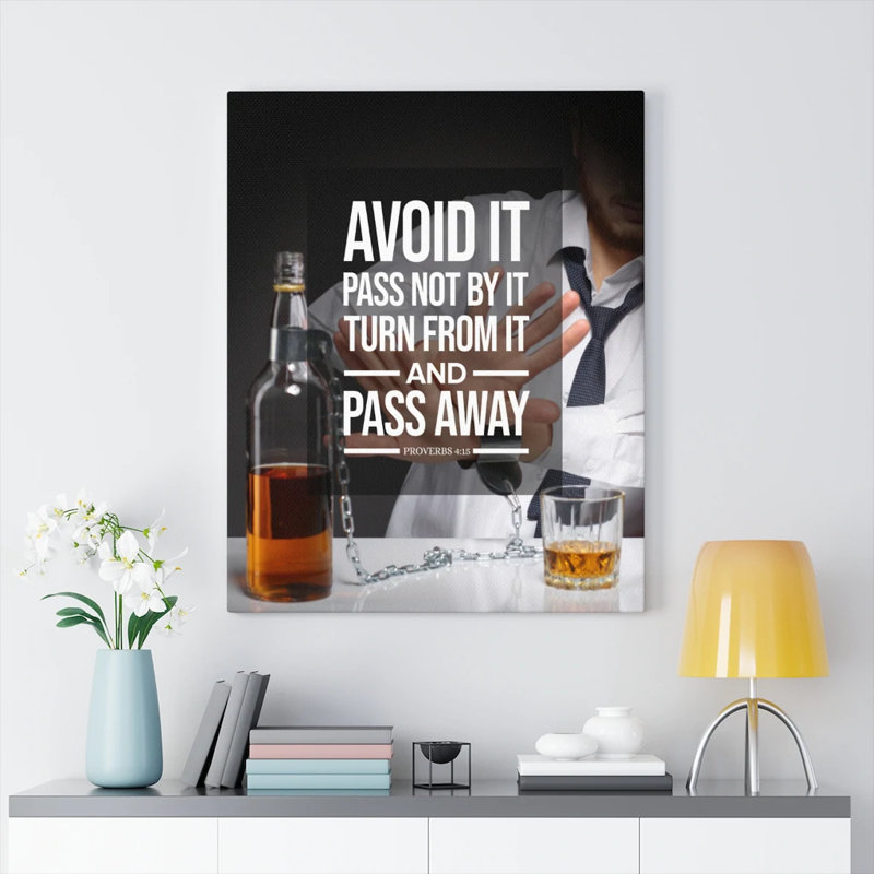 Pass Away Proverbs 4:15 - Wrapped Canvas Print, 76cm H x 61cm W