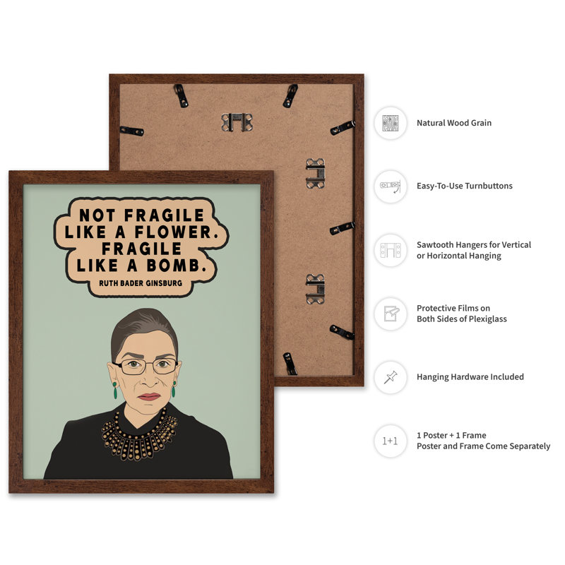 «Fragile Like A Bomb No1», Poster, 08"H x 10"W, Brown Framed