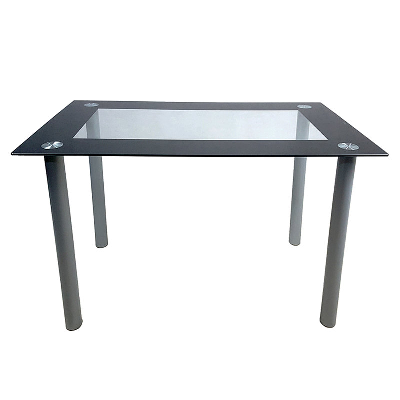 Amrooti Glass Top Metal Base Dining Table