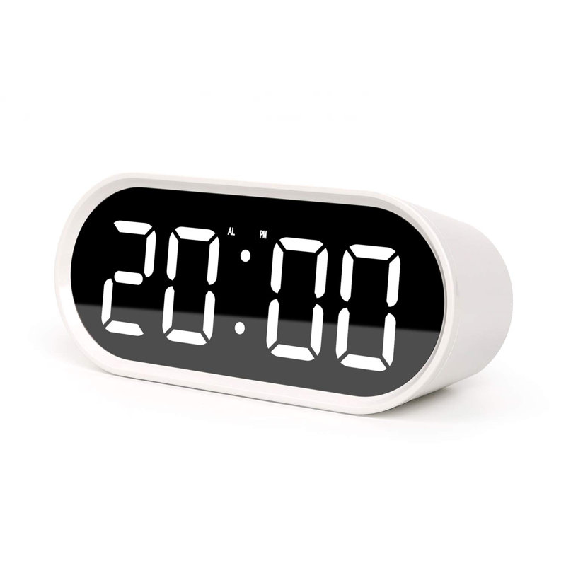 Battery Operated Small Size Clock With Night Light, Digital Alarm Clock, LED Desk Clock, Pink