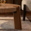 Table basse ronde en bois pour le salon, conception rustique naturelle avec assemblage facile et fabrication en bois aggloméré durable