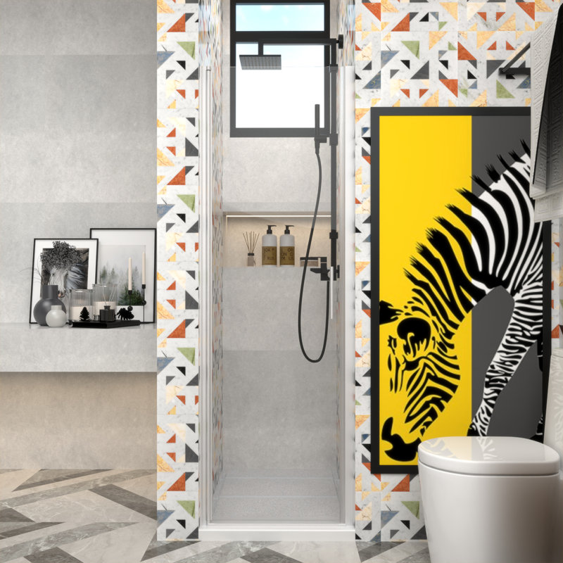Porte de douche sans cadre ImageYou, l 24 po x H 72 po, largeur réglable 28-29 3/8 po, installation facile avec joint d'étanchéité magnétique