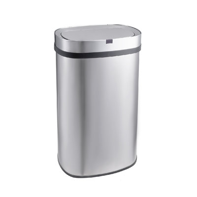 18 Gal. Stainless Steel Oval Motion Sensor Trash Can for Kitchen and Office