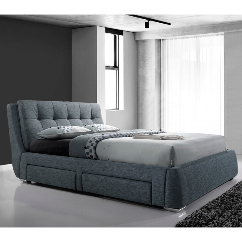 Upholstered Ottoman Storage Bed, Grey, Double (4'6)