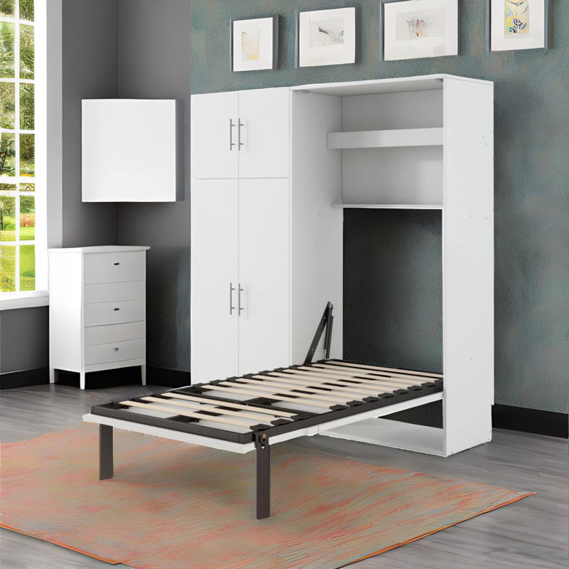 Murphy Bed With Lockers, Twin