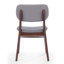 Ensemble de 2 chaises de salle à manger rembourrées Mid-Century avec structure en bois d'hévéa, noyer / gris clair-2142786148-2142786155