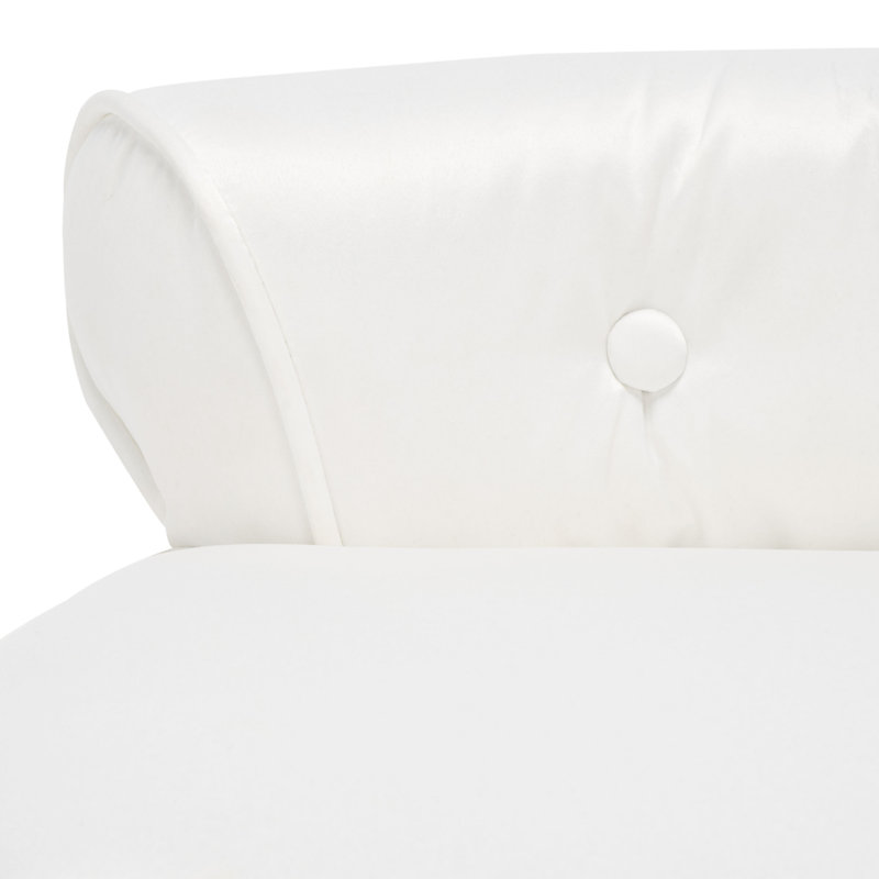 Vanity Solid Wood Accent Stool, White