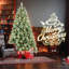 Arbre de Noël 6 pi avec 300 lumières DEL blanc chaud - 988 pointes en PVC et aiguilles dures, 66 pommes de pin, conception à branches articulées, support en métal robuste - arbre de Noël réaliste-1379372941