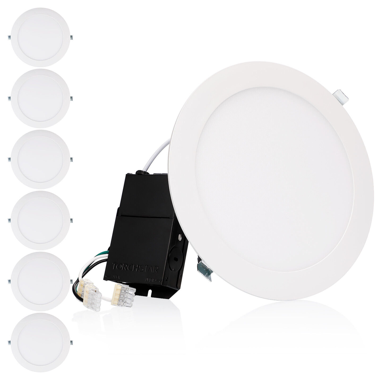 TORCHSTAR 18W 8-Inch Ultra-Thin LED Recessed Light with J-Box, 4000K ...