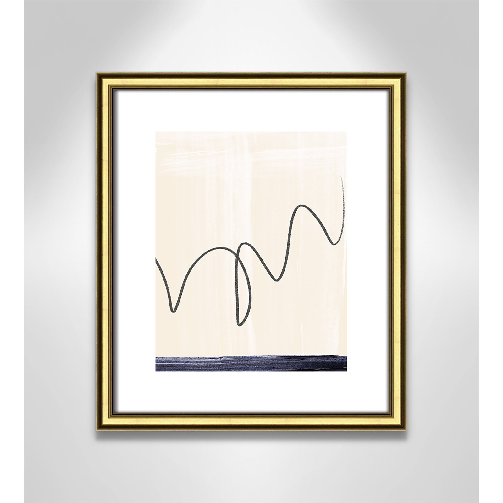 Tigerlily "Departured II" Painting, 16.25" H x 14.25" W x 0.88" D, Gold Framed Paper