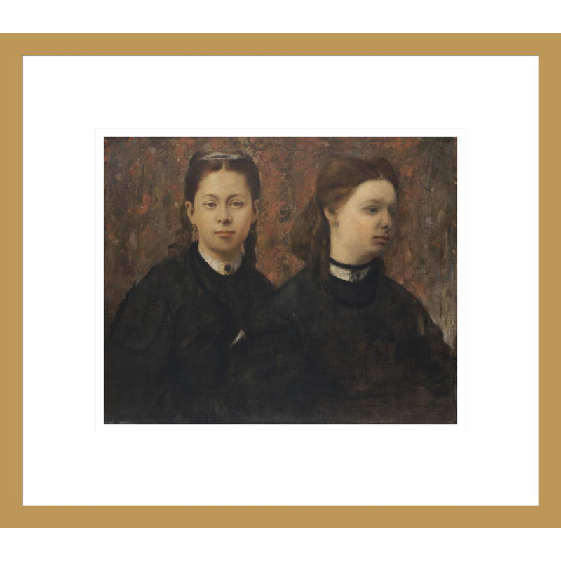 «Double Portrait - The Cousins of the Painter» par Edgar Degas, impression giclée encadrée, H 13,75 po x l 15,58 po