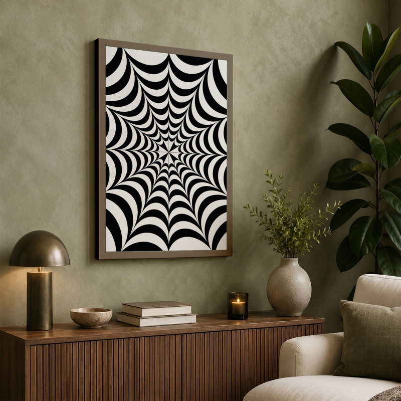 Optical Illusion Web Abstract - Wrapped Canvas, 18x12 - 45.7 x 30.5 cm, White Border