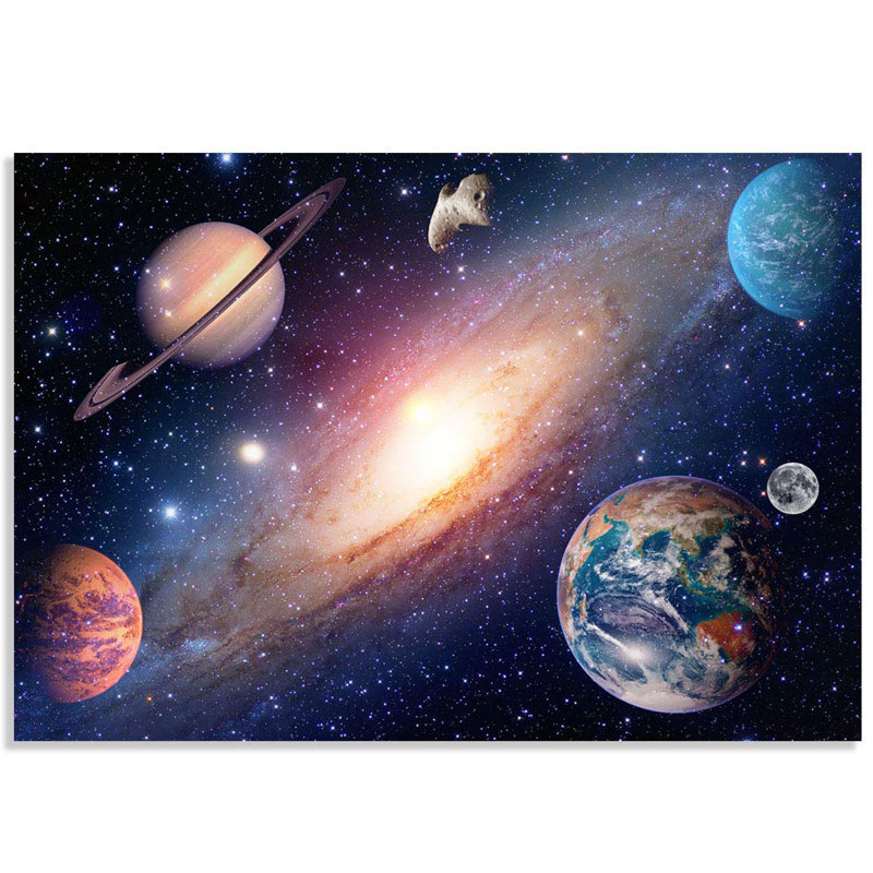 Planet In Outer Space Galaxy Peel & Stick Border, 66" L x 96" W