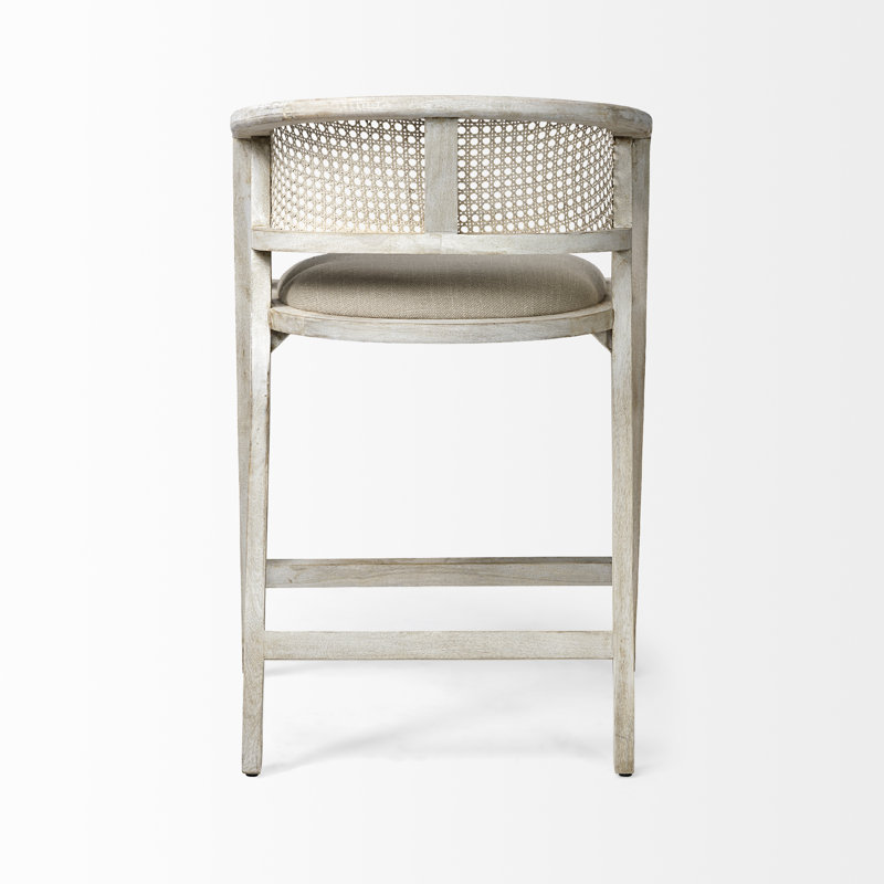 Solid Wood Arm Chair in Blonde, Counter Stool (26.75" Seat Height)
