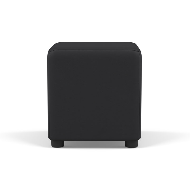 Faux Leather Cube Seating, Black